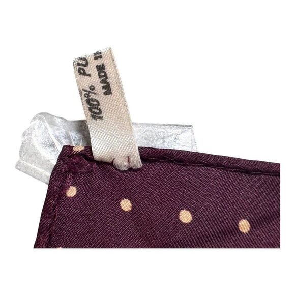 Vintage 100% Silk Burgundy Polka Dot Handkerchief Pretty Woman Julia Roberts - Picture 6 of 7